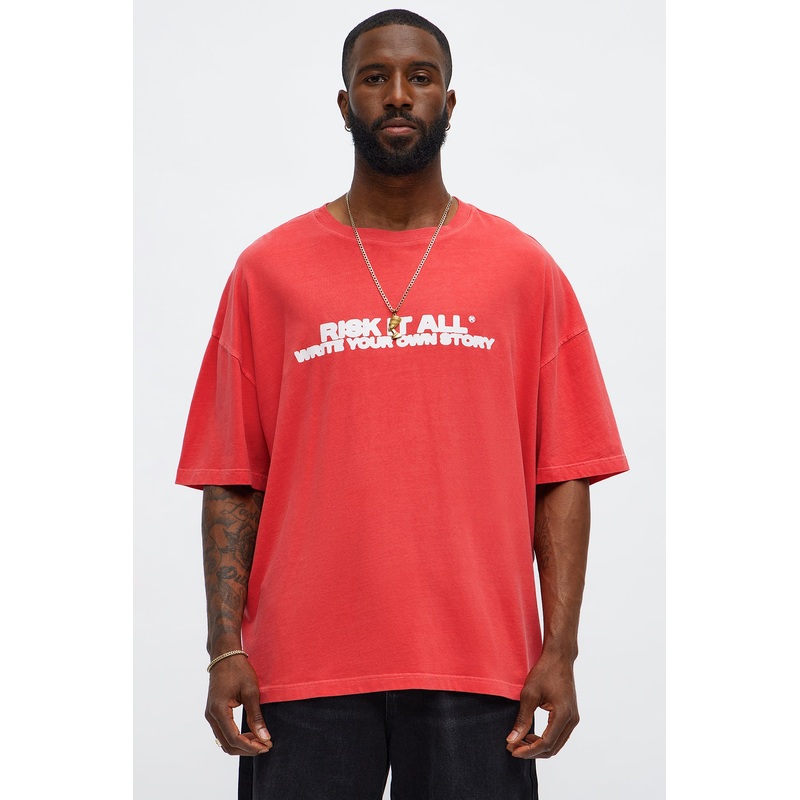 Fearless Risk It All Boxy Short Sleeve Tee – Red
