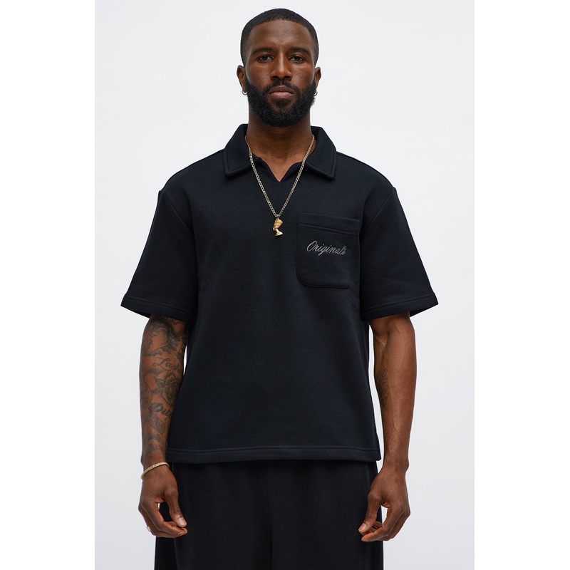 Tyson Happy Mistake Short Sleeve Polo – Black