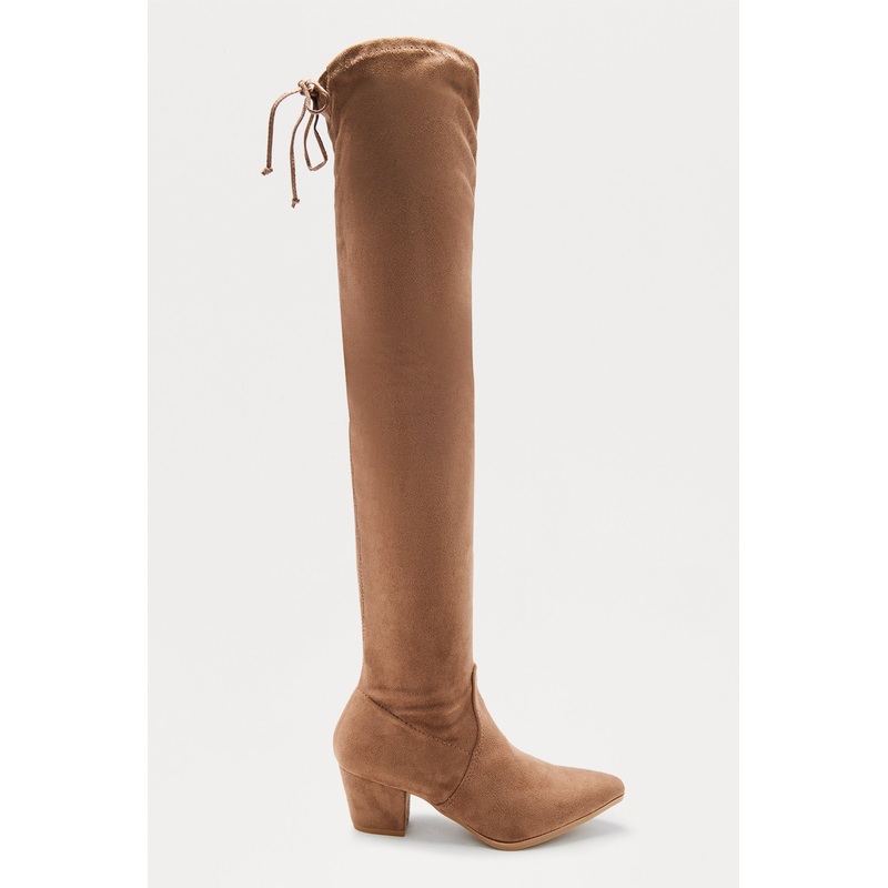 Valin Thigh High Boots – Taupe