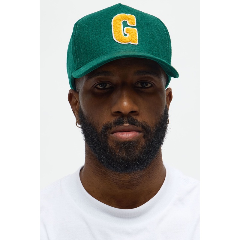 1St Gold Textured Structured Snapback Hat – Green/combo