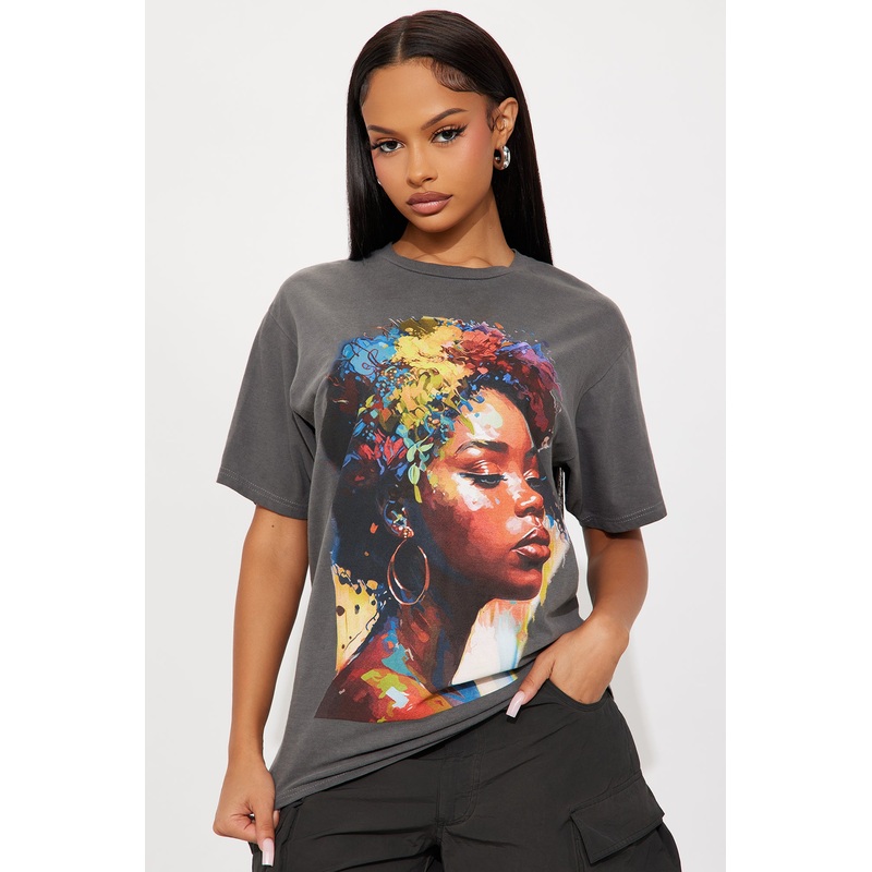 Beautiful Woman Profile Tee – Charcoal