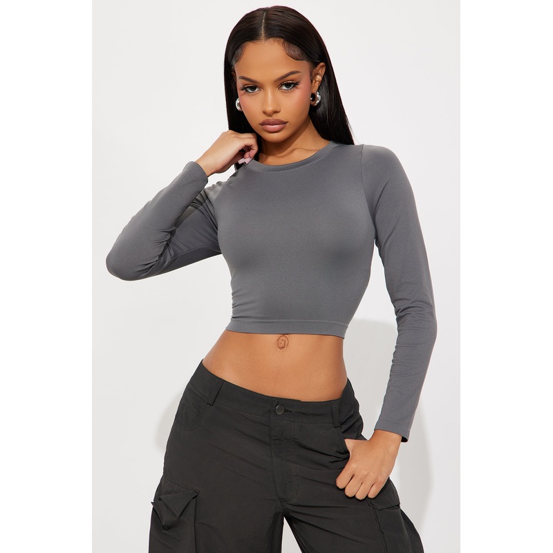Bria Crew Neck Basic Top – Olive