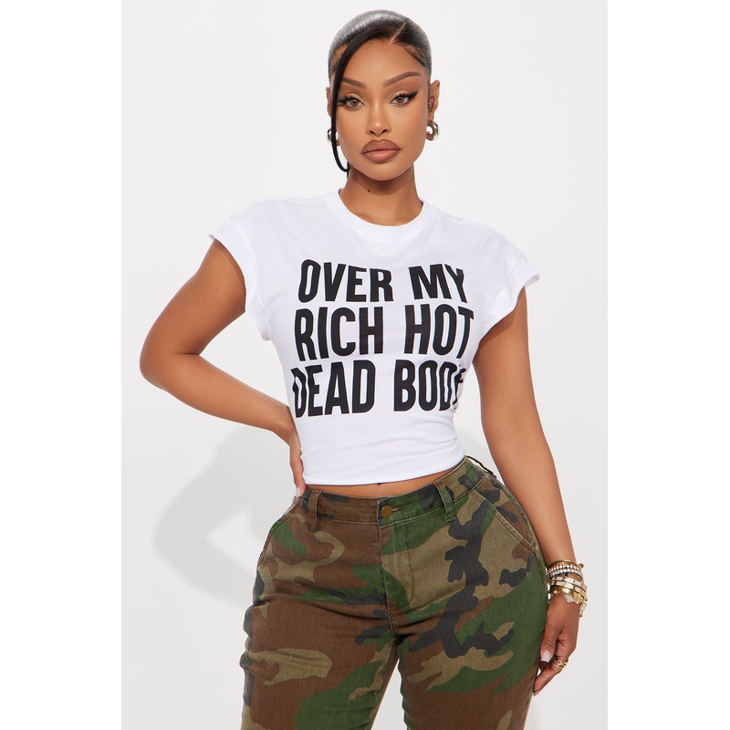 Over My Rich Hot Dead Body Muscle Tee – White