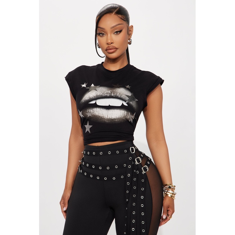 Star Shine Muscle Tee – Black