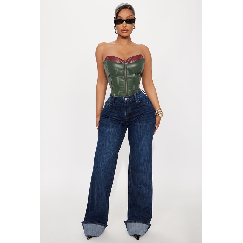 Tall On My Radar Cuffed Straight Leg Jeans – Dark Wash