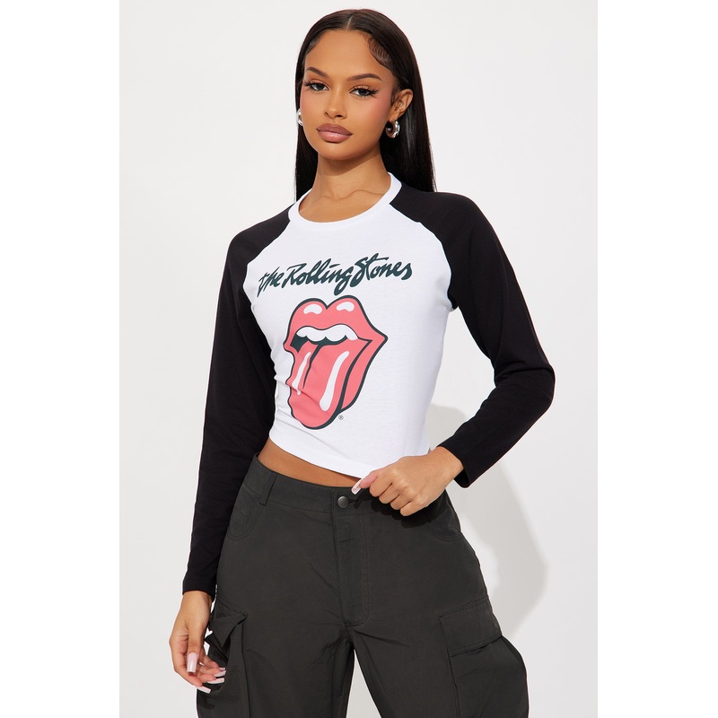 The Rolling Stones Long Sleeve Raglan – White