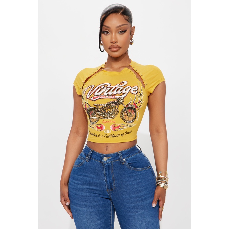 Vintage Rock Hardware Tee – Mustard