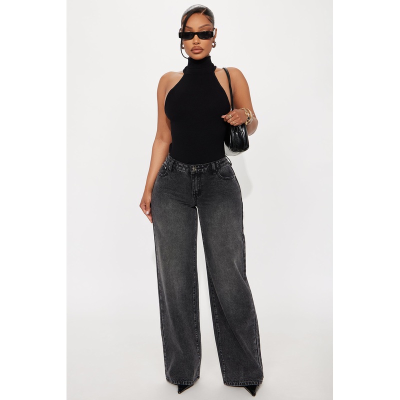 Westside Low Rise Wide Leg Jean – Black Wash