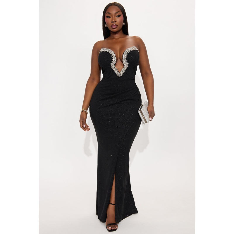 Alexis Embellished Gown – Black