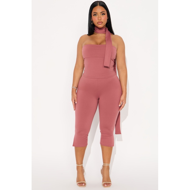 Ava 3 Piece Capri Set – Mauve