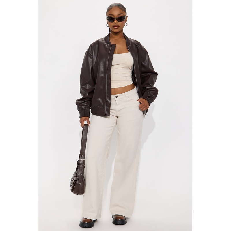 Southside Low Rise Wide Leg Jean – Stone