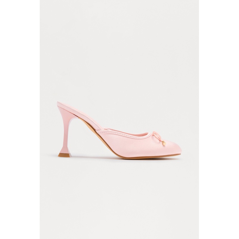 Ballet Satin Bow Pumps – Blush