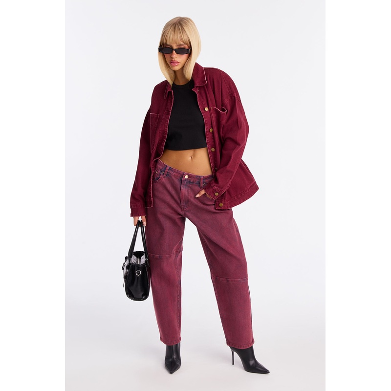 Camden Coated Barrel Leg Jeans – Fuchsia