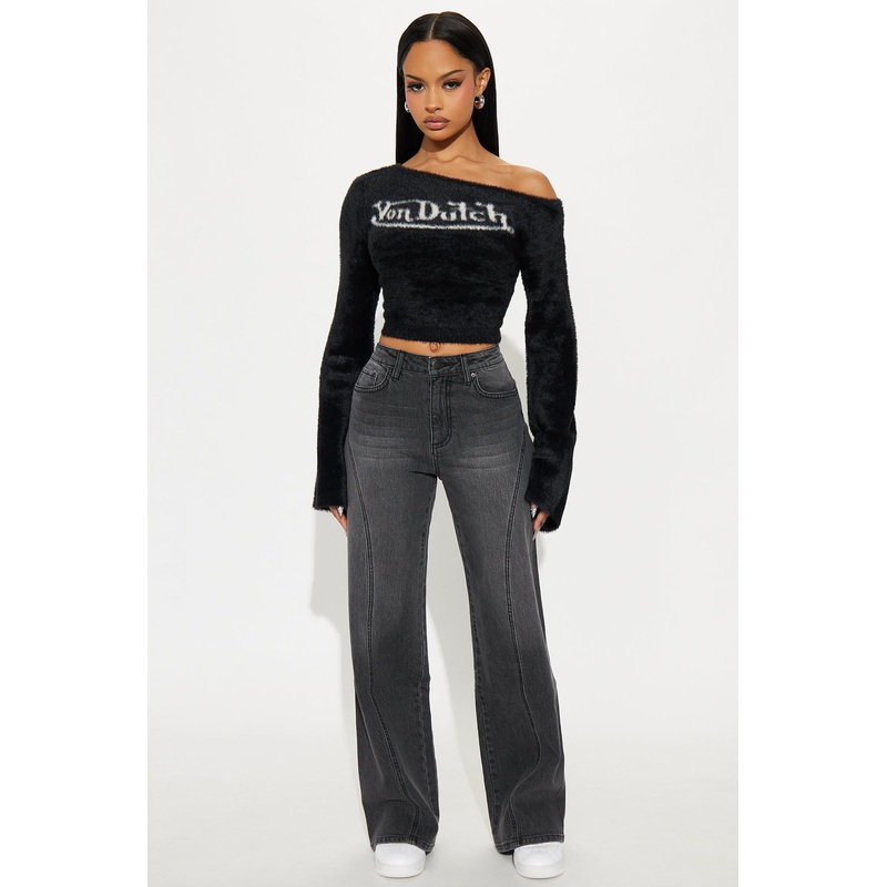 Sidelines Wide Leg Jean – Grey