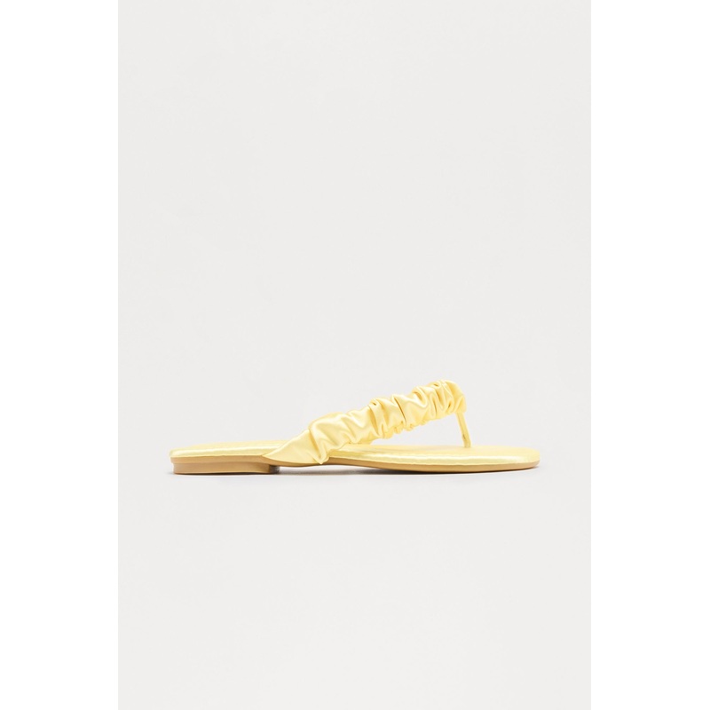 Staci Satin Flip Flops – Yellow