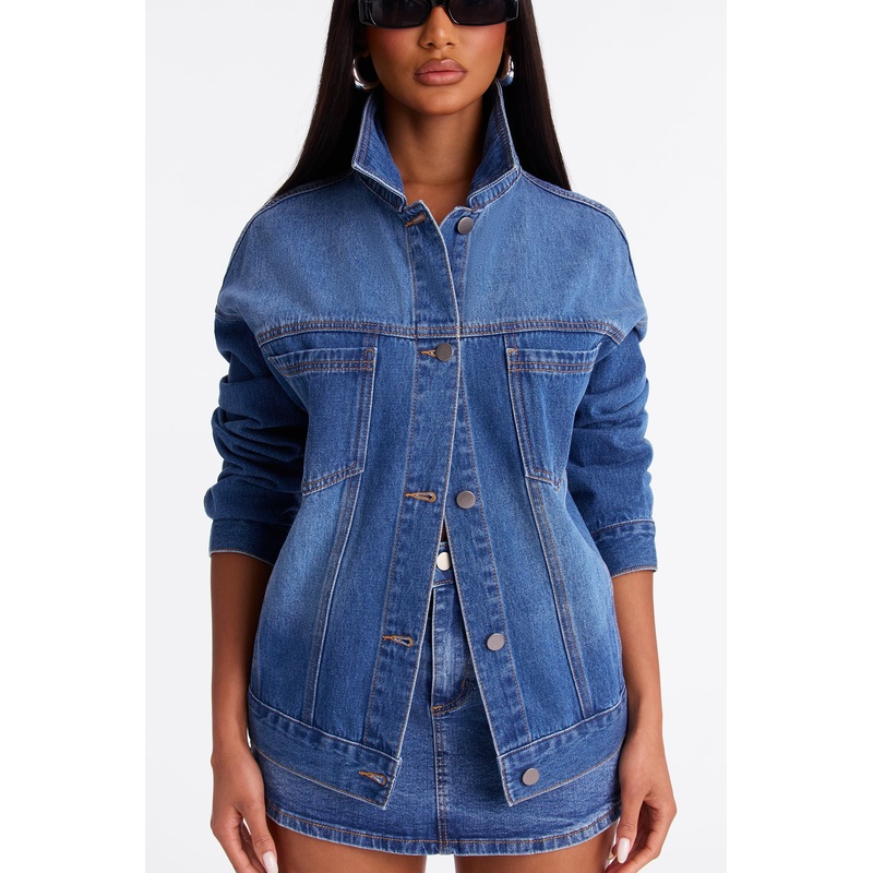 Work Is Done Denim Swing Jacket – Medium Wash
